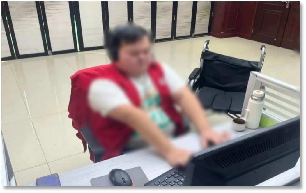 图 4 案例采访对象周在卫（菏泽市残疾人就业基地工作人员）