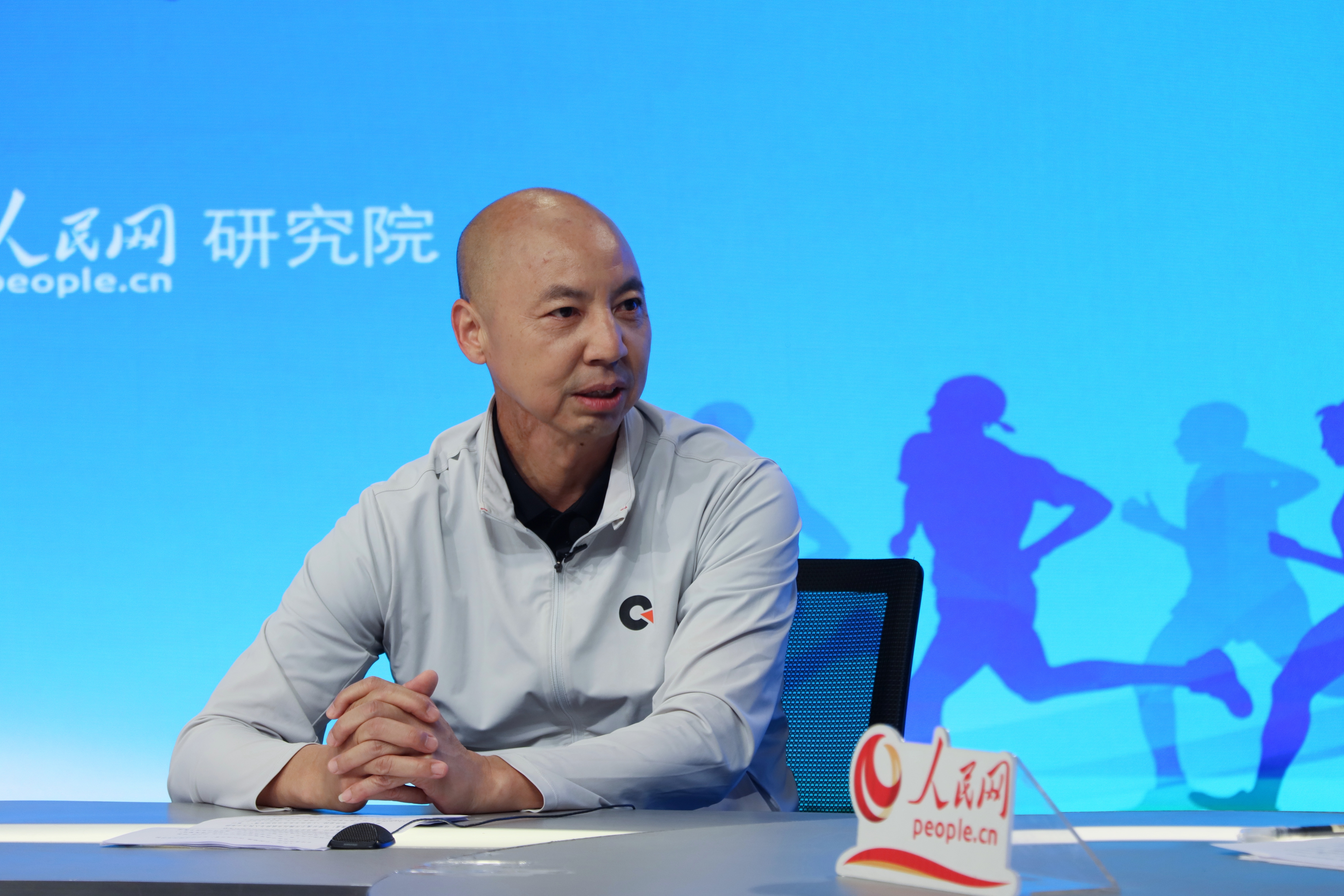 访谈嘉宾：广东新中体育集团有限公司总裁任志刚 （摄影：人民网付华周）